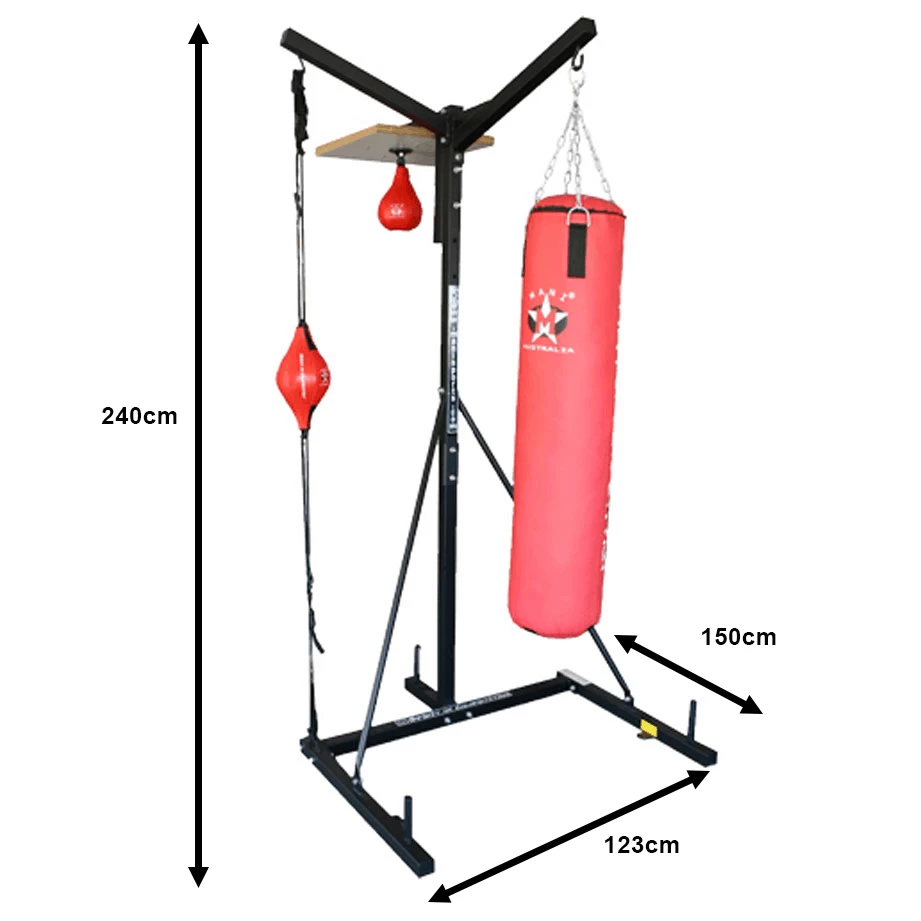 Mani 3 In 1 Punch Bag Stand + Speed Ball + Ceiling Ball Bundle Set Pack - Image 2