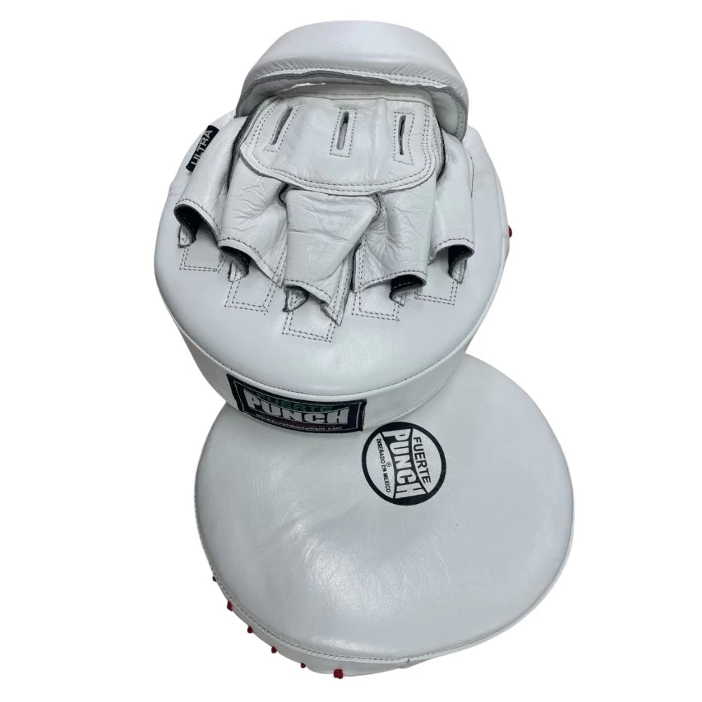 Punch Mexican Fuerte Ultra Air Leather Focus Pads PAIR - Red / White - Image 11