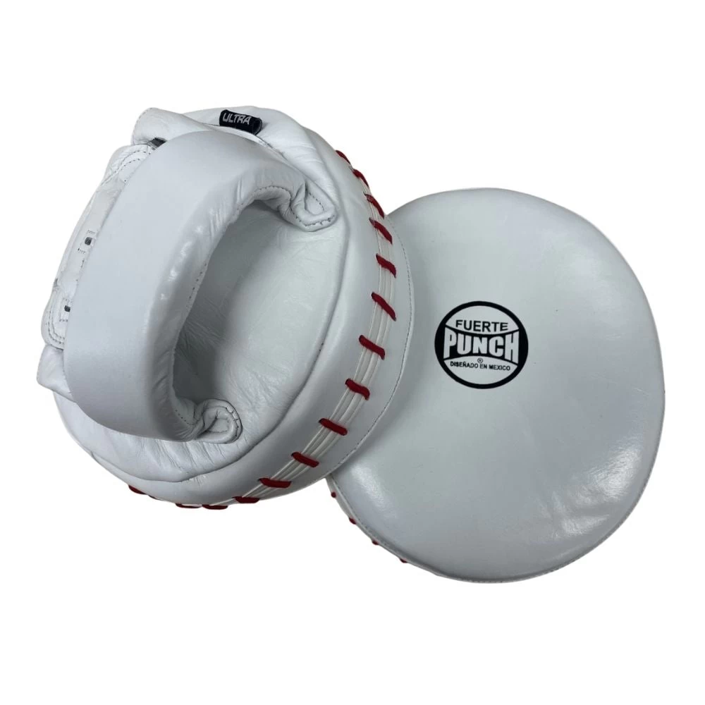 Punch Mexican Fuerte Ultra Air Leather Focus Pads PAIR - Red / White - Image 10