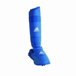 Adidas WKF Approved Leg/Instep Protector Guard Blue/Red Boxing Thai MMA