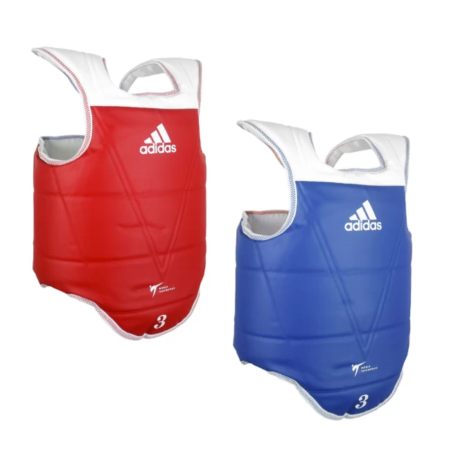 Adidas Senior Adult Taekwondo Reversible Body Chest Protector Blue Red