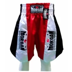Morgan Elite Pro Boxing Shorts Deluxe Heavy Satin Red Blue