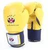Mani Yellow S. Leather Boxing Gloves [10oz 12oz 16oz] Sparring Training