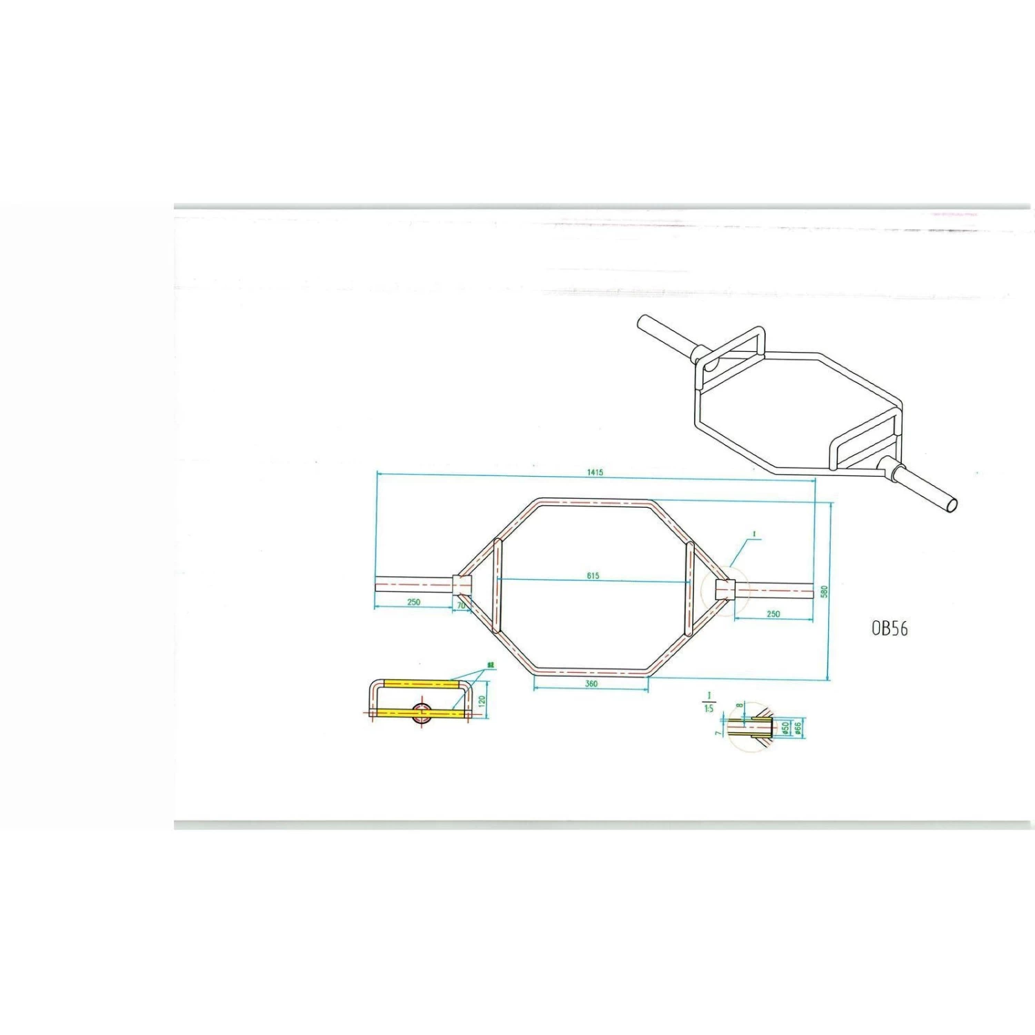 MORGAN HEX/TRAP BAR - 56" 1.41M - 450kg Capacity - Image 5