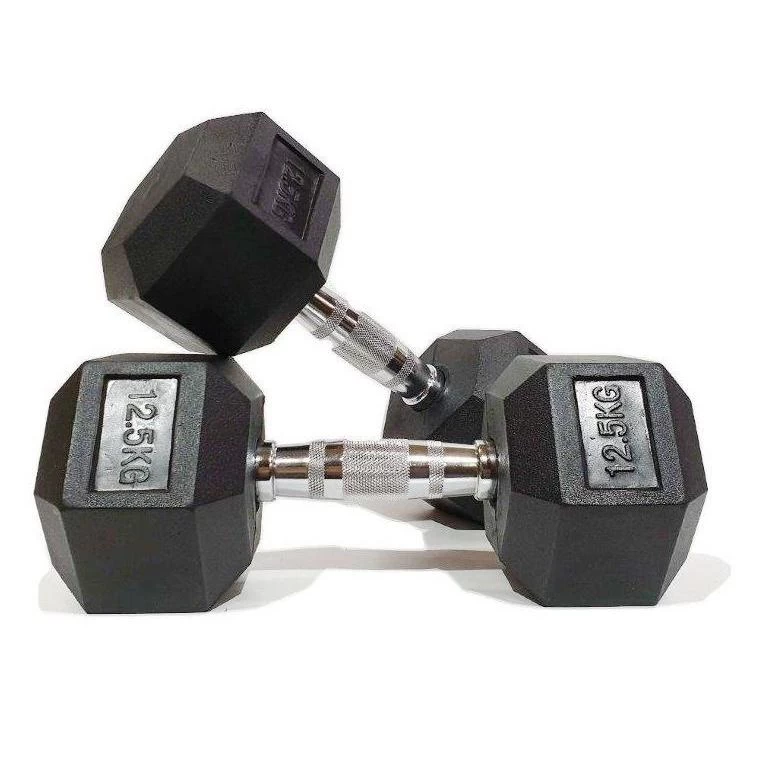 Morgan Hex Dumbbells PAIR Rubber Coated Cast Iron Commercial Gym Grade 2-35KG - Image 3