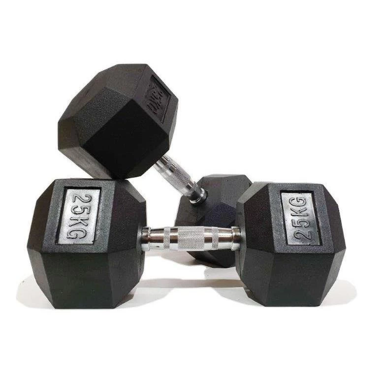 Morgan Hex Dumbbells PAIR Rubber Coated Cast Iron Commercial Gym Grade 2-35KG