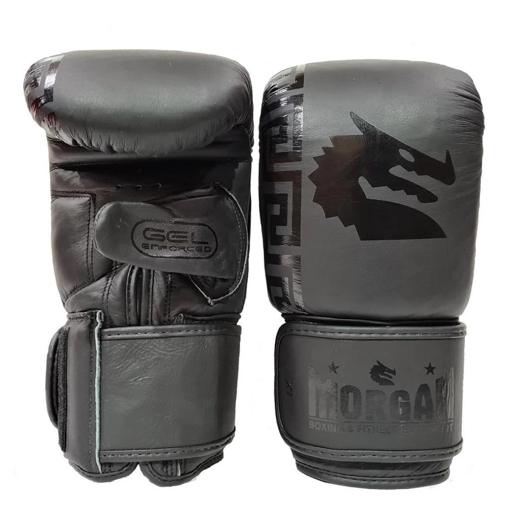 Morgan B2 Bomber Leather Boxing Bag Mitts - Black