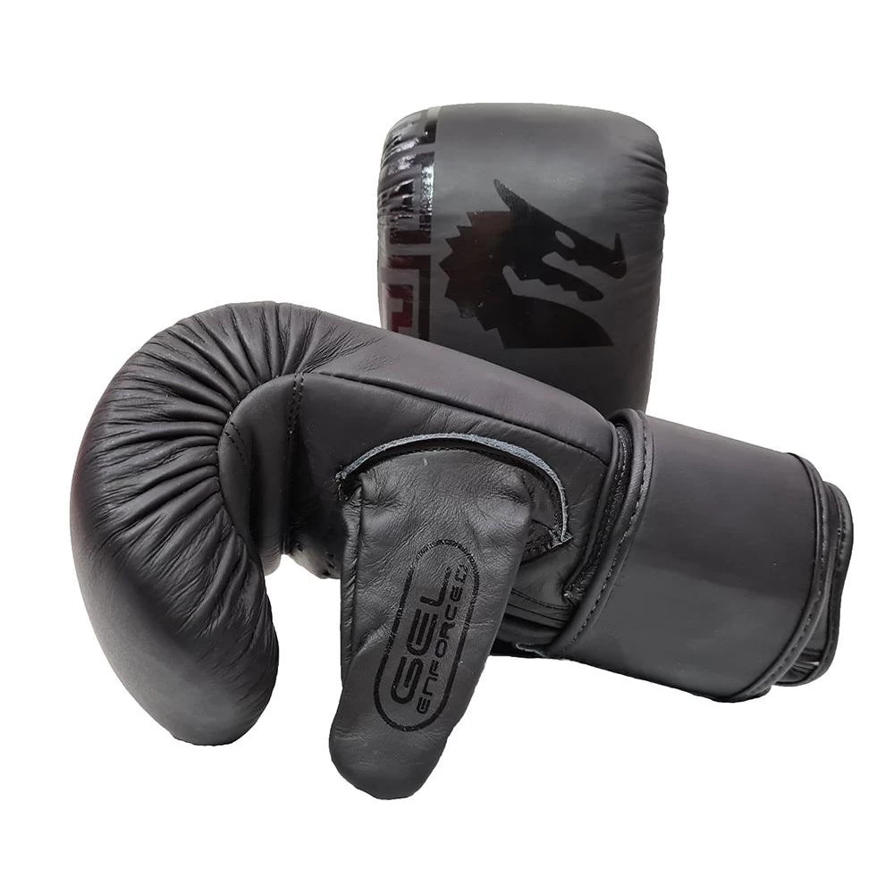 Morgan B2 Bomber Leather Boxing Bag Mitts - Black - Image 3