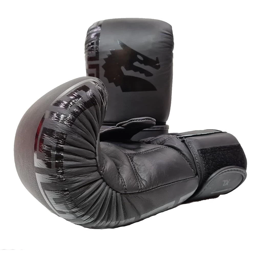 Morgan B2 Bomber Leather Boxing Bag Mitts - Black - Image 5