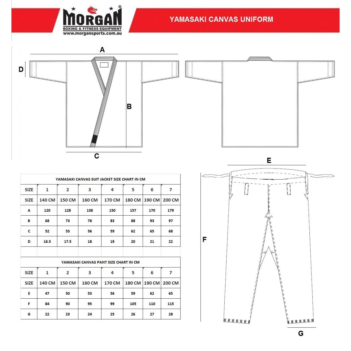 MORGAN Yamasaki Gold Deluxe Brushed Canvas Karate Uniform - 14oz (White) - Image 6