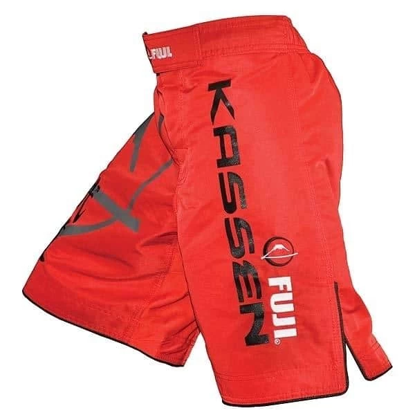 FUJI Kassen Fight Shorts Red Boxing MMA BJJ Thai Performance Fightwear Clothing - Image 3