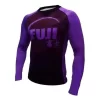 FUJI IBJJF Approved Long Sleeve Rash Guard Purple MMA BJJ Thai
