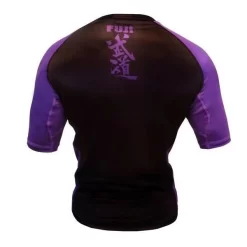 FUJI IBJJF Approved Short Sleeve Rash Guard Purple MMA BJJ Thai