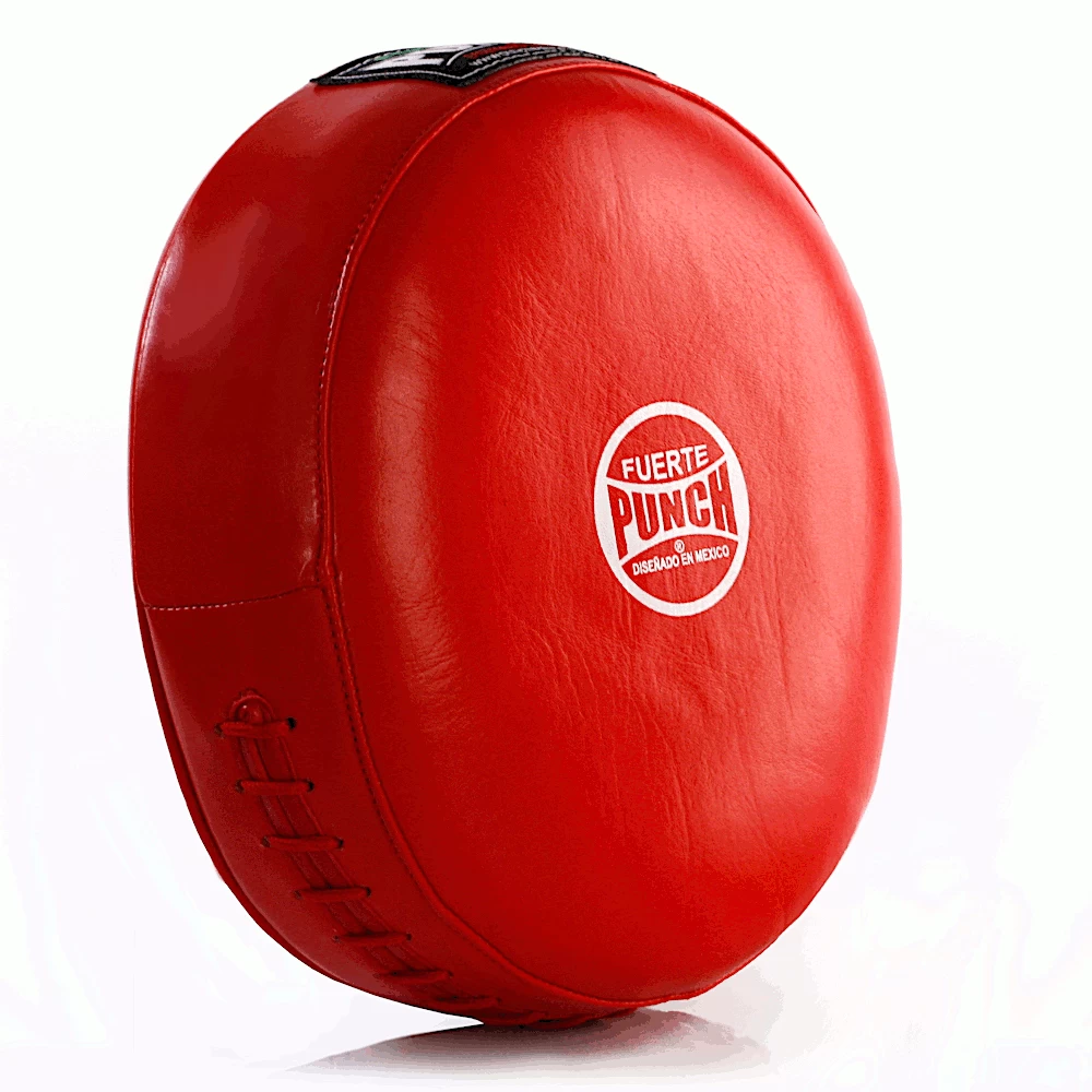 Punch Mexican Fuerte Ultra Air Leather Focus Pads PAIR - Red / White - Image 4