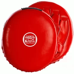 Punch Mexican Fuerte Ultra Air Leather Focus Pads PAIR - Red / White