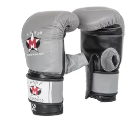 Mani Weighted Gel Pre-Curved Bag Mitts Boxing / MMA Training Gloves GREY