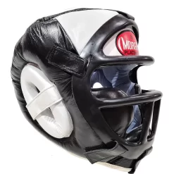 Morgan Leather Head Guard With Abx Plastic Removable Grill