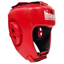 Morgan Platinum Open Face Leather Sparring Head Guard Helmet Classic [Red/Blue]