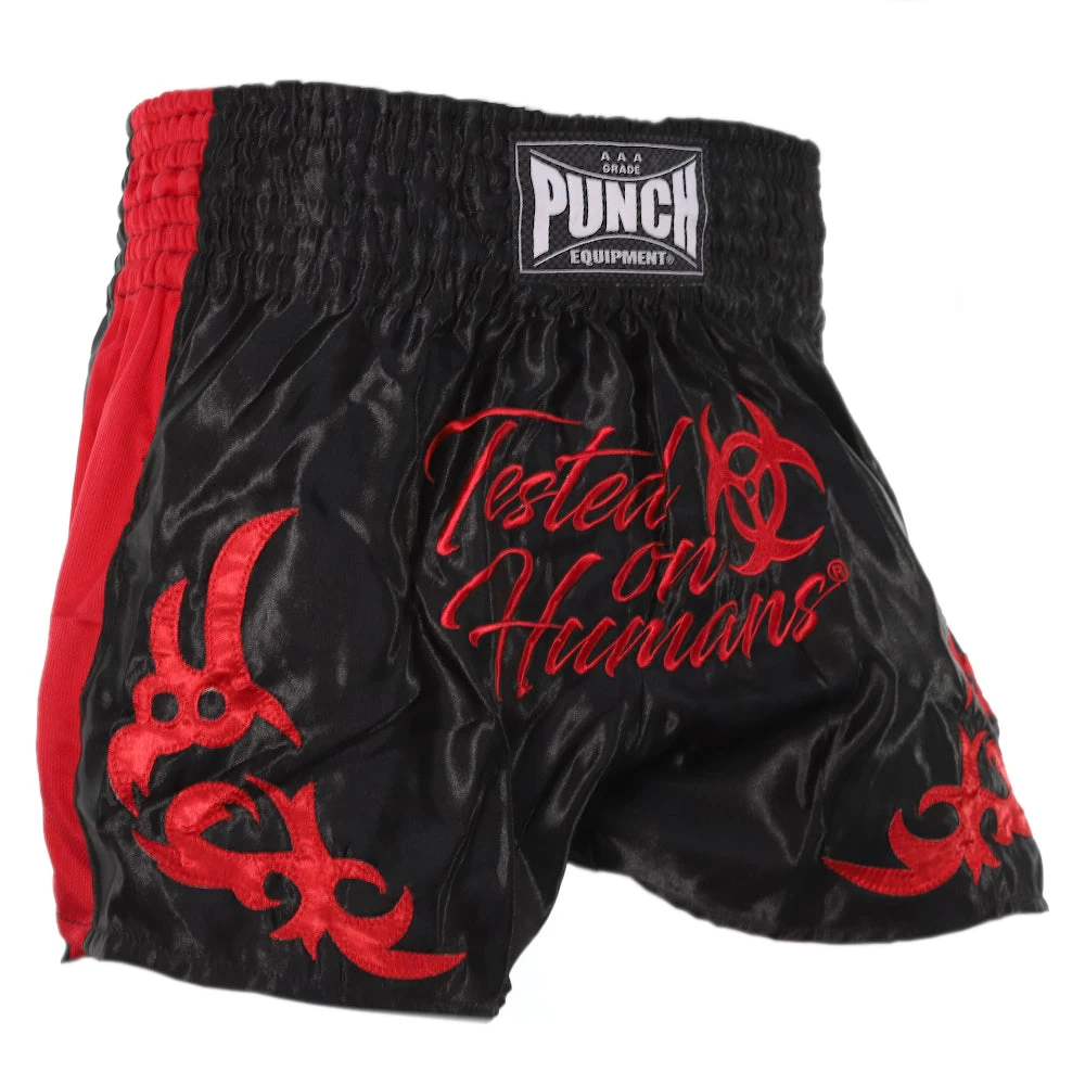 Punch Tested On Humans Muay Thai Shorts Blue/Green/Red/Black High Quality - Image 2