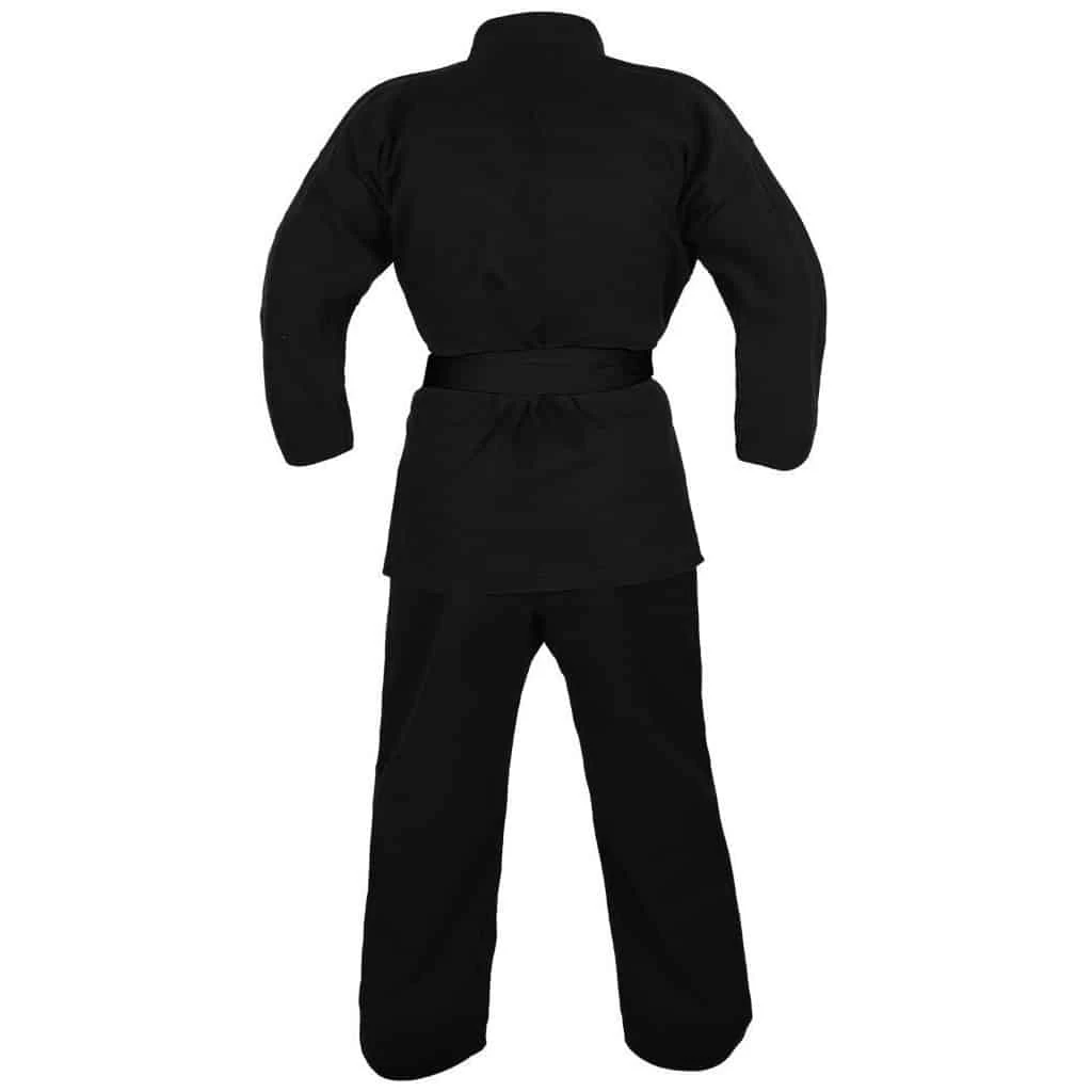 MORGAN Yamasaki Gold Deluxe Brushed Canvas Karate Uniform (Black) - 14oz - Image 3