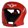 Mani Leather Open Face Pre-moulded Head Guard Gear - Red