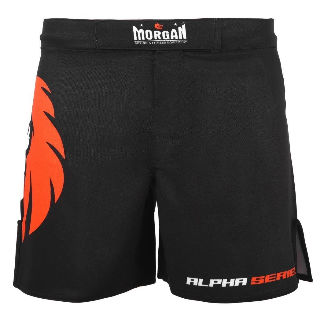 Morgan Alpha Series Hybrid MMA Shorts - Black / Red - Image 2