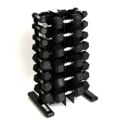 SMAI - Rubber Hex Dumbbell Set 1-20kg (Pair) With Storage Rack
