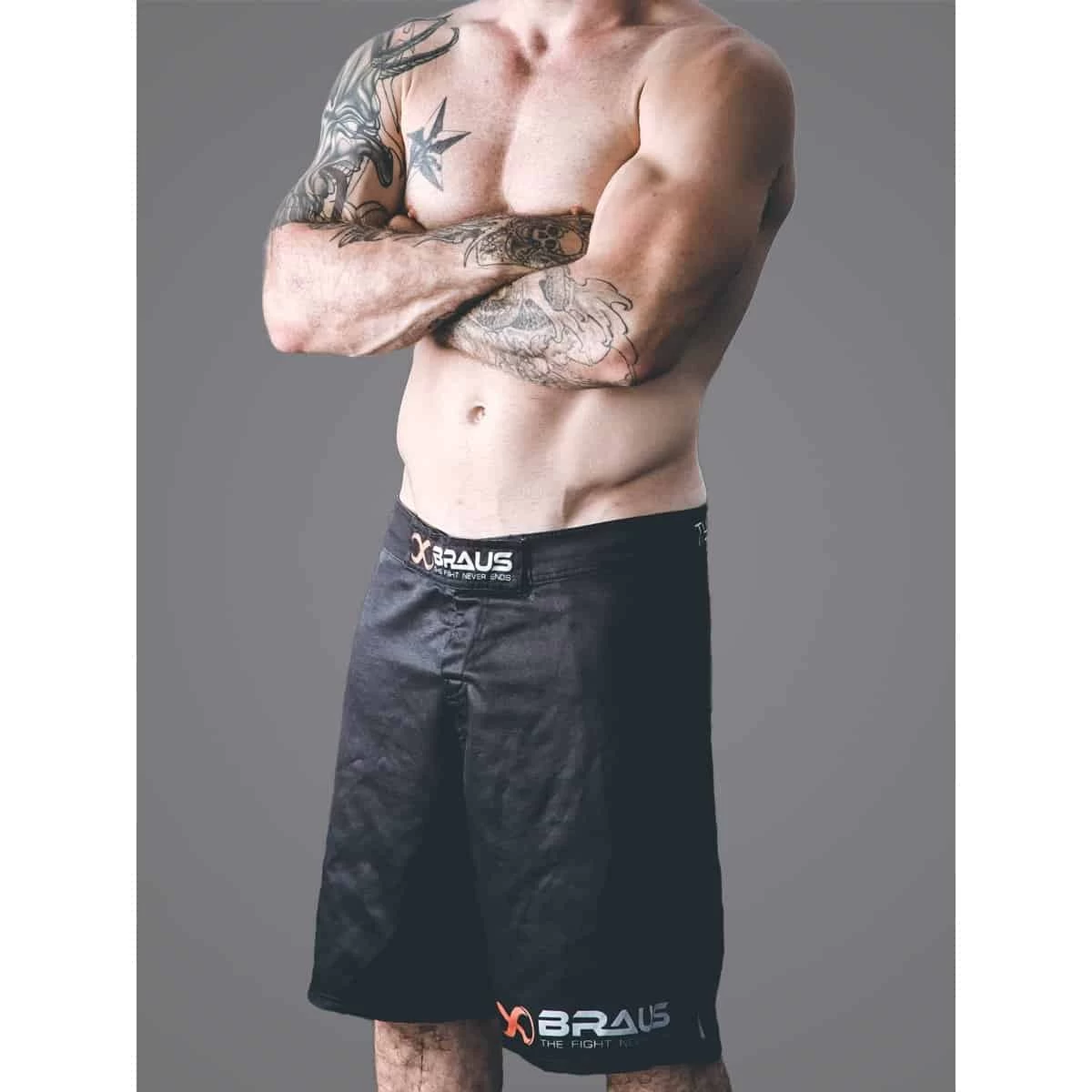 Braus No Gi Fight Shorts - Black - Image 2