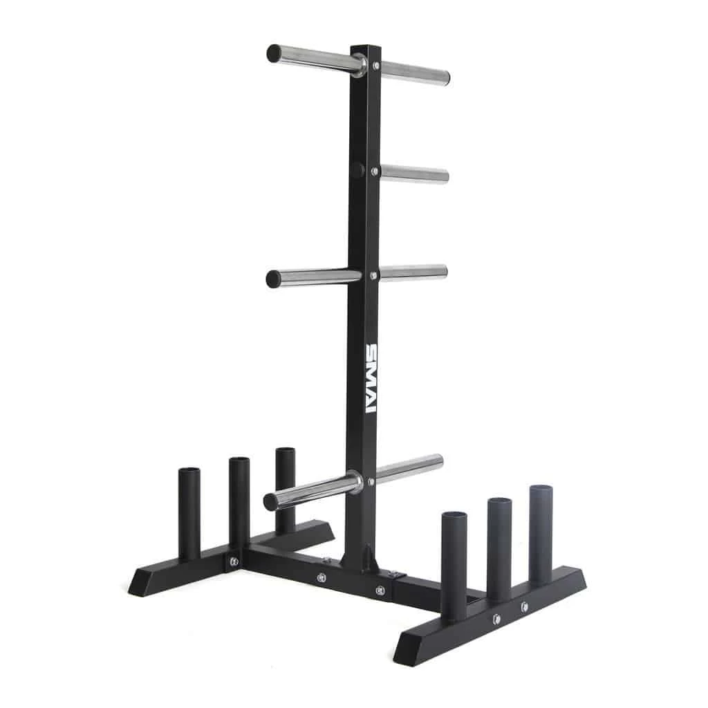 SMAI - Olympic Bumper Plate Tree & Barbell Holder