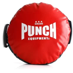 PUNCH Deluxe Red Round Boxing Shield 3.5kg Custom Handles AAA Rated