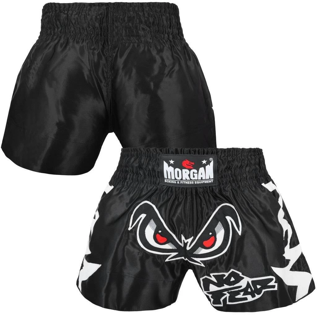 Morgan Fearless Muay Thai Shorts - Black / White - Image 2