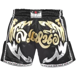 Morgan Elite Retro Muay Thai Shorts - Black / Gold