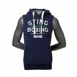 STING SUPER CLASS CUT-SLEEVE HOODIE - Navy