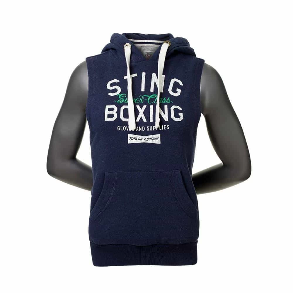 STING SUPER CLASS CUT-SLEEVE HOODIE - Navy