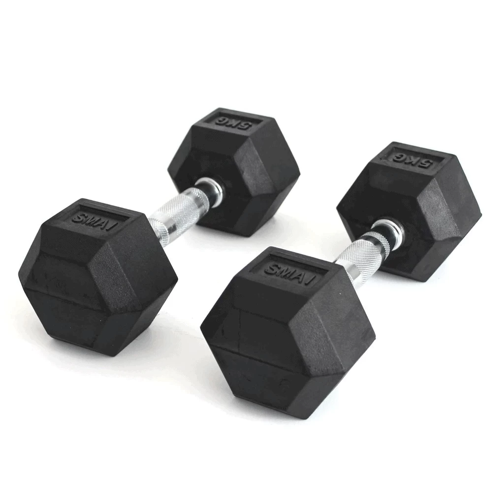 SMAI - Rubber Hex Dumbbells 1kg - 20kg (Pair) - Image 4