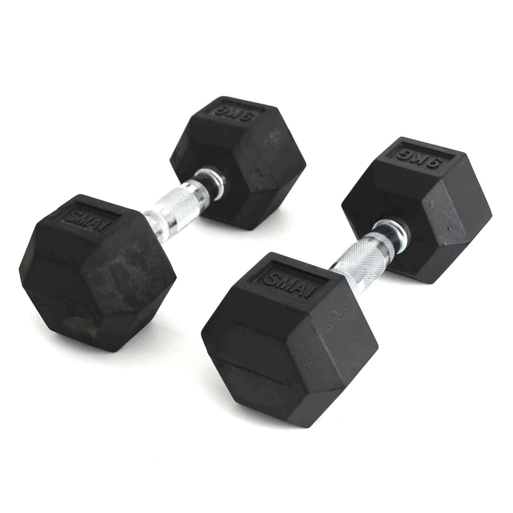 SMAI - Rubber Hex Dumbbells 1kg - 20kg (Pair) - Image 2