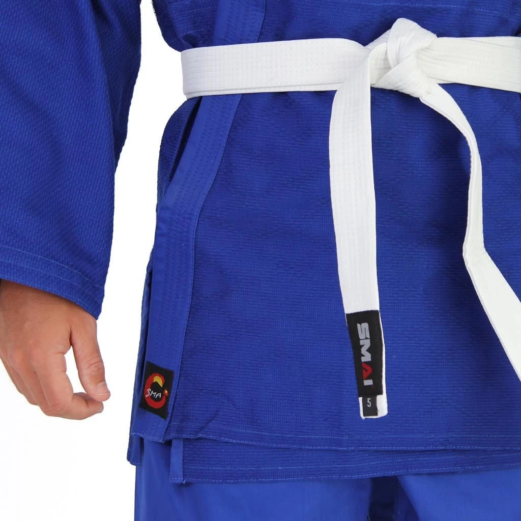 SMAI Judo Uniform Single Weave Gi (Blue) Double Stitched + White Belt - Image 3