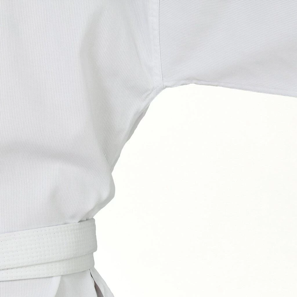 SMAI TKD Uniform 8oz Ribbed Student Dobok (White V-Neck) Gi + White Belt - Image 6