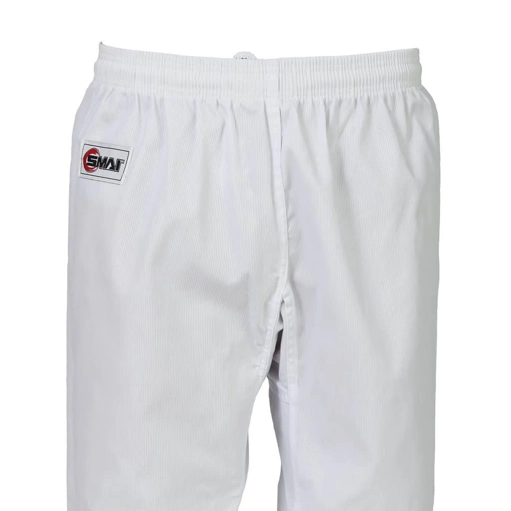 SMAI TKD Uniform 8oz Ribbed Student Dobok (White V-Neck) Gi + White Belt - Image 9