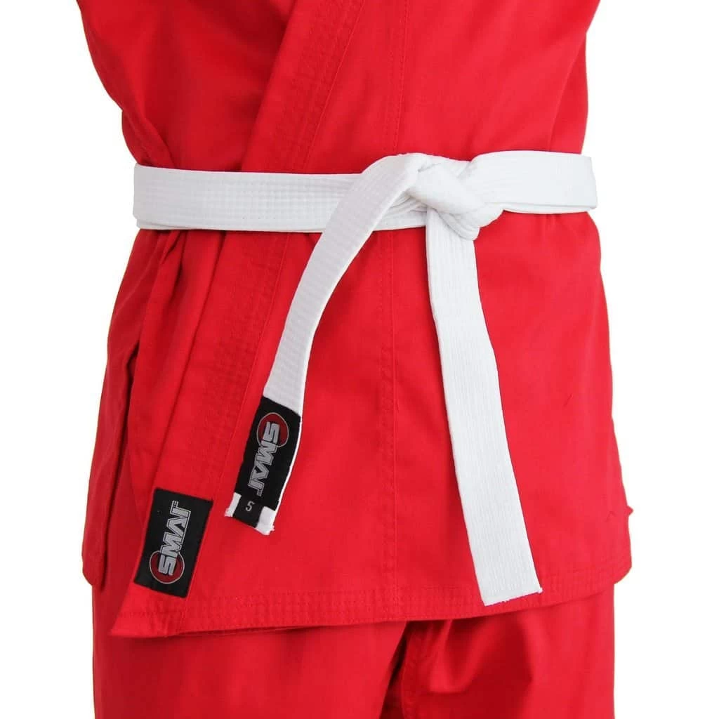 SMAI Karate Uniform 8oz Student Gi (Red) Double Stitched + White Belt - Image 2