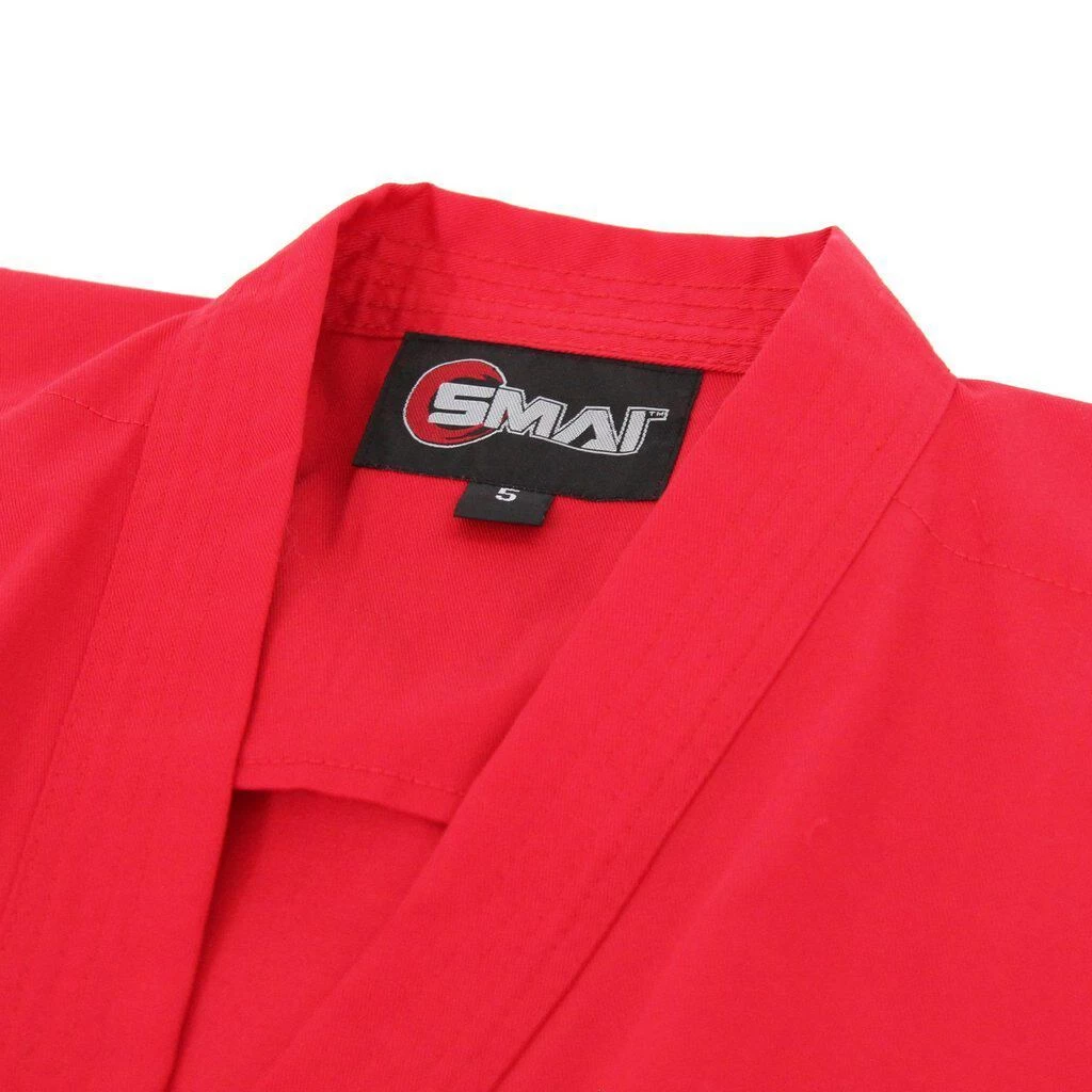 SMAI Karate Uniform 8oz Student Gi (Red) Double Stitched + White Belt - Image 4