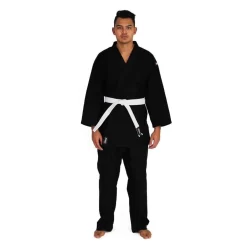SMAI Judo Uniform Single Weave Gi (Black) Double Stitched + White Belt
