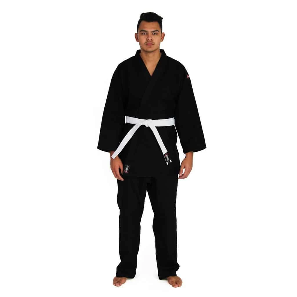SMAI Judo Uniform Single Weave Gi (Black) Double Stitched + White Belt