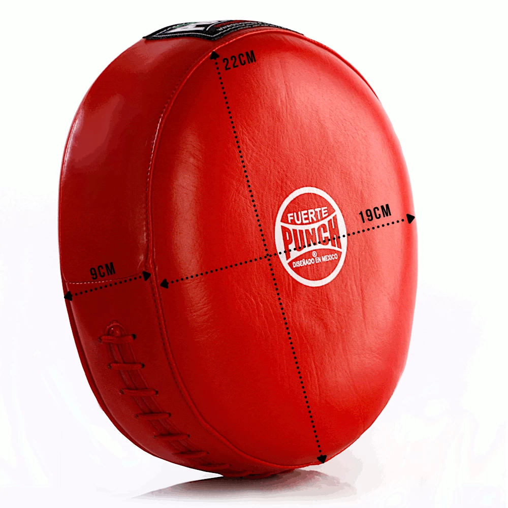 Punch Mexican Fuerte Ultra Air Leather Focus Pads PAIR - Red / White - Image 3