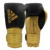 Adidas Hybrid 300 Leather Boxing Gloves - Black / Gold