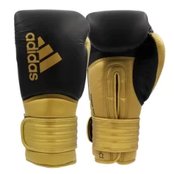 Adidas Hybrid 300 Leather Boxing Gloves - Black / Gold