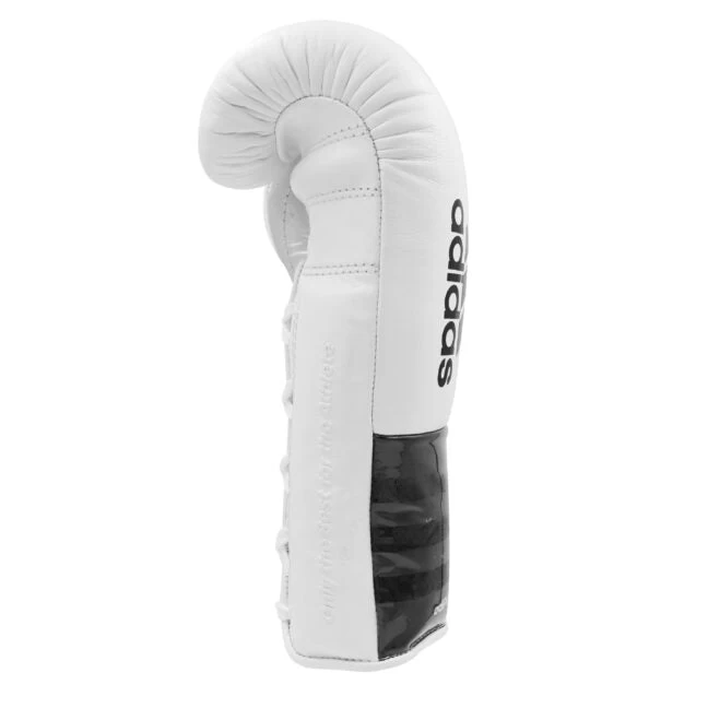 Adidas Adipower Lace Up Leather Boxing Gloves - White / Black - Image 4