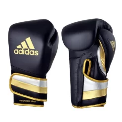 Adidas Adispeed Speed Pro Boxing Gloves W/ Strap - Metallic Black / Gold