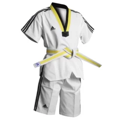 Adidas Kids Summer Taekwondo Dobok Uniform Gi Multi Coloured V Neck