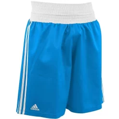 Adidas Boxing Shorts Metallic Blue/White Lightweight Fightwear / Gym Apparel